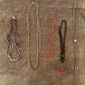 5 piece bundle of stylish necklaces